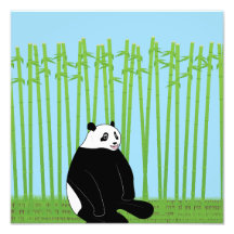 Panda in een Bamboo Forest print