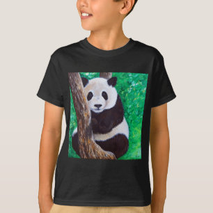 Panda in een boom Schilderij T-shirt