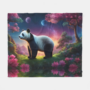 Panda in een Fantasy Garden Fleece Deken