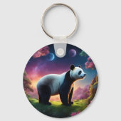 Panda in een Fantasy Garden Sleutelhanger (Voorkant)