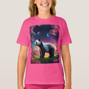 Panda in een Fantasy Garden T-shirt