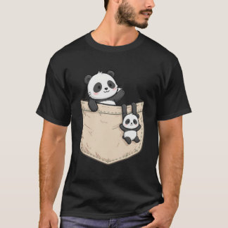 Panda in een Zak - Knuffel Panda Zak Print Kunst T-shirt