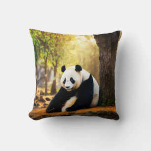 Panda in Gedachten – Vreedzame Boom-Reflectie T Kussen