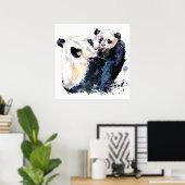 Panda in het bos | Panda Familie Poster (Thuiskantoor)