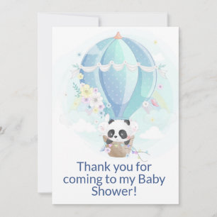 Panda in hete luchtballon bedankkaart