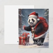 Panda in kerstmannenpak feestdagenkaart (Voorkant / Achterkant)