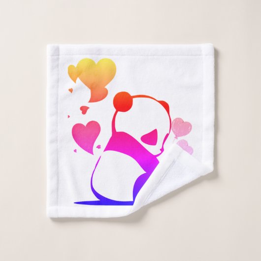 panda in pink washandje (Wasdoekje)