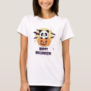 Panda in Pumpkin Sweet Pandas Happy Halloween T-shirt