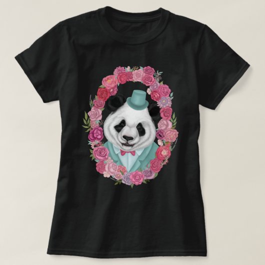 Panda in top-hoed t-shirt (Design voorkant)