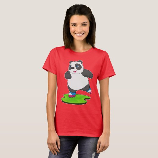 Panda Inline schaatsen Inline schaatsen Sport T-shirt (Voorkant volledig)