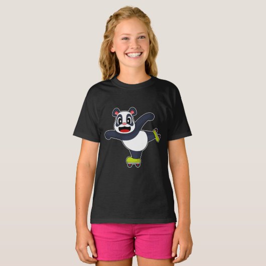 Panda Inline skating Roller schaatsen T-shirt (Voorkant volledig)