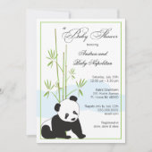 Panda| Invitations de douches pour bébés (Devant)