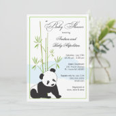Panda| Invitations de douches pour bébés (Debout devant)