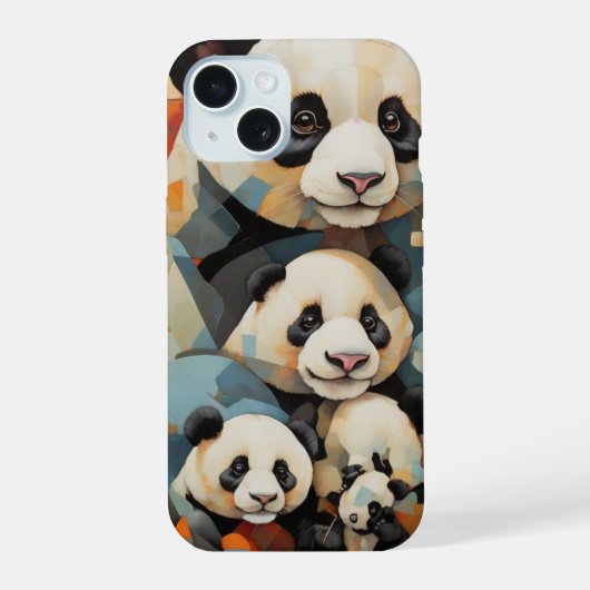 Panda iPhone 15 Hoesje (Achterkant)