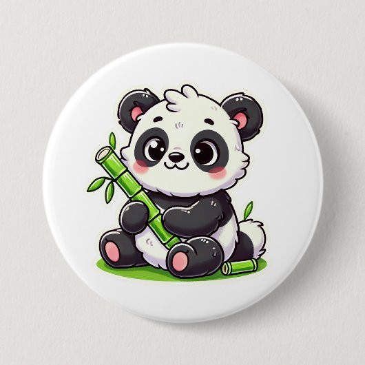 Panda | Ivaniby Ronde Button 7,6 Cm (Voorkant)