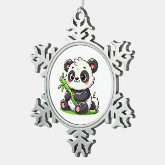 Panda | Ivaniby Tin Sneeuwvlok Ornament