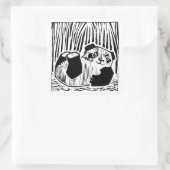 Panda Jouer Stickers Carré, Glossy (Sac)