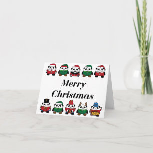 Panda Joyeux Cartes de voeux de Noël Enveloppes In
