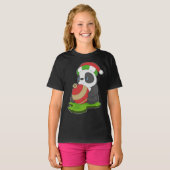 Panda kerstbel t-shirt (Voorkant volledig)