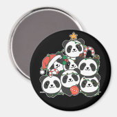 Panda kerstboom Funny Animal Kerstmis Magnet Magneet (Voorkant / Achterkant)