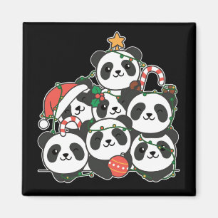 Panda kerstboom Funny Animal Kerstmis Magnet Magneet