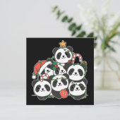 Panda Kerstboom Grappige Dier Kerst Uitnodiging (Staand voorkant)