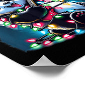 Panda Kerstboom Lights Funny Xmas Panda Lover Poster (Hoek)
