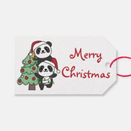 Panda kerstboomdieren Pandas Cadeaulabel