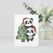Panda kerstboomdieren Pandas Feestdagenkaart (Staand voorkant)