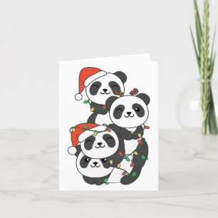 Panda kerstboomdieren Pandas Holi Feestdagen Kaart