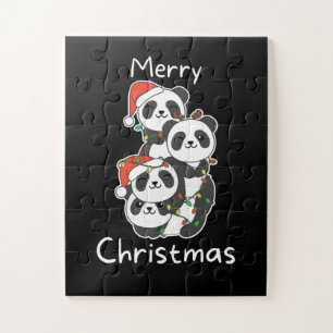 Panda kerstboomdieren Pandas Legpuzzel