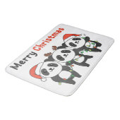 Panda Kerstdieren Pandas Merry Kerstmis Badmat (Gekanteld)