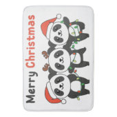 Panda Kerstdieren Pandas Merry Kerstmis Badmat (Voorkant Verticaal)