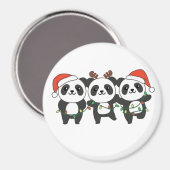 Panda Kerstmis Dieren Pandas Magn Magneet (Voorkant / Achterkant)