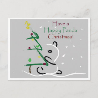 Panda Kerstmis Feestdagenkaart