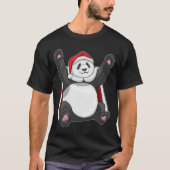 Panda Kerstmis Kerstman hoed T-shirt (Voorkant)