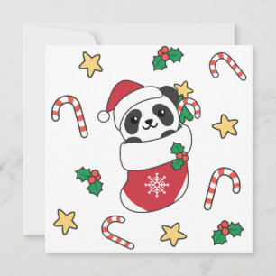 Panda Kerstmis Sneeuw Winter Dieren Pandas Feestdagenkaart