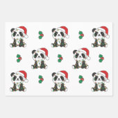 Panda Kerstmis Winter Dieren Vakantie Panda's Inpakpapier Vel (Voorkant 2)