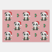 Panda Kerstmis Winter Dieren Vakantie Panda's Inpakpapier Vel (Voorkant 2)