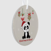 Panda Kerstsneeuw Winterdieren Pandas Ormenas Ornament (voorkant)
