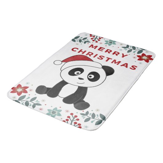Panda Kerstsneeuwwinterdieren Pandas Bath Ma Badmat (Gekanteld)
