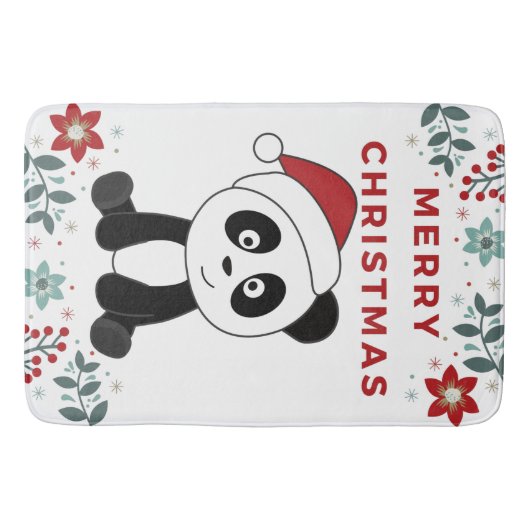Panda Kerstsneeuwwinterdieren Pandas Bath Ma Badmat (Voorkant)
