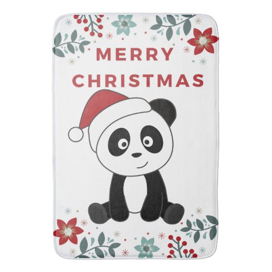 Panda Kerstsneeuwwinterdieren Pandas Bath Ma Badmat (Voorkant Verticaal)