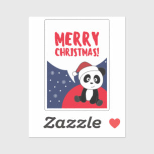 Panda Kerstsneeuwwinterdieren Pandas Sticker