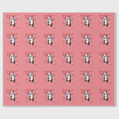 Panda Kerstsneeuwwinterdieren Pandas Wrappin Cadeaupapier (Vlak)