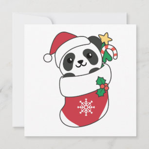 Panda Kerstwinter winterdieren Pandas Holiday Feestdagenkaart