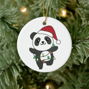 Panda Kerstwinterdieren Pandas Ceramic Orna Keramisch Ornament