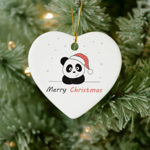 Panda Kerstwinterdieren Pandas keramische dieren Keramisch Ornament