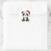 Panda Kerstwinterdieren Pandas Square Stick Vierkante Sticker (Tas)