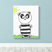 Panda Kids Canvas Afdruk (Insitu (Houten vloer))